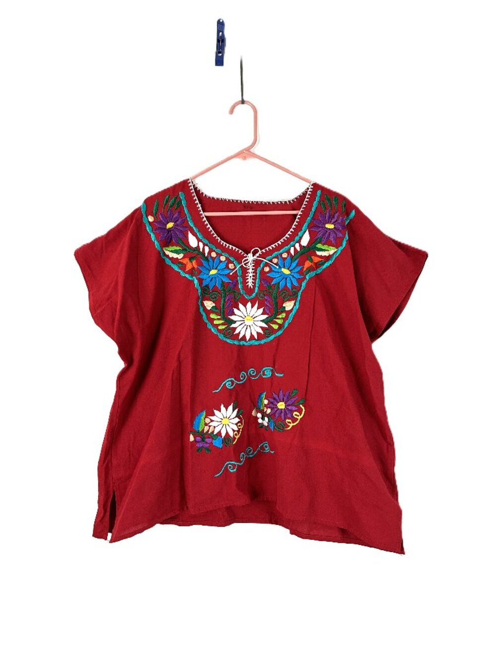 Embroidered Hispanic Blouse Plus Size 3X Flowers